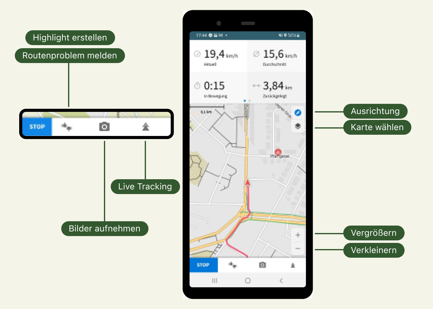 flow app tour aufzeichnen