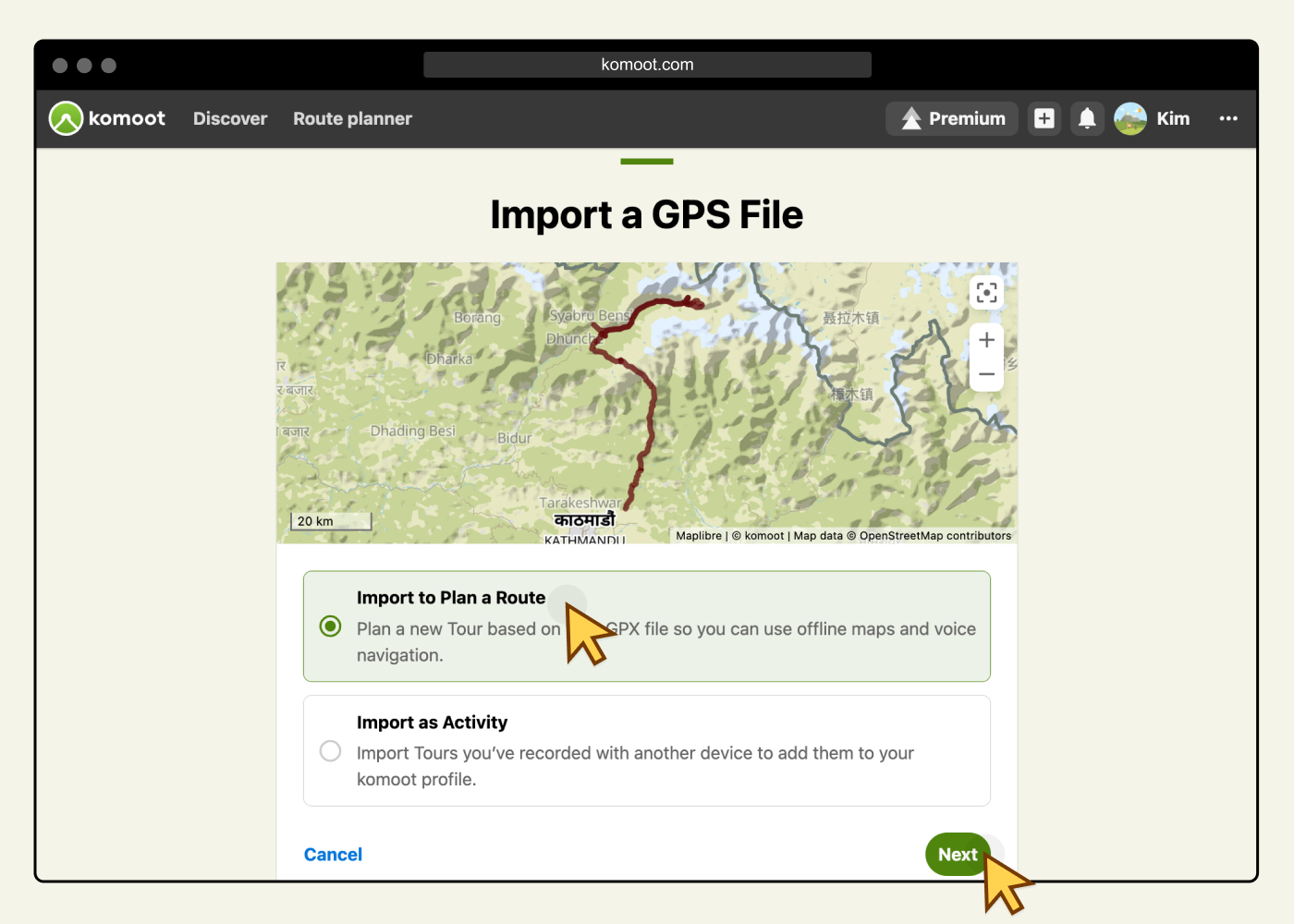 Export and import GPS files – komoot