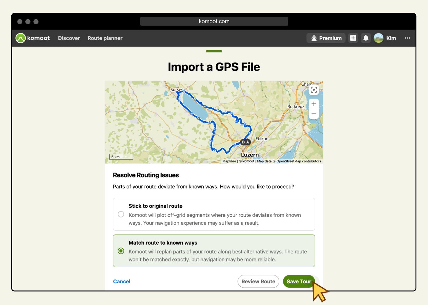 Export and import GPS files – komoot